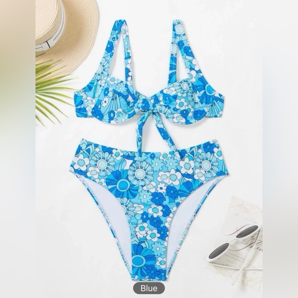 Floral Underwire High-Wasted Bikini